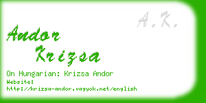 andor krizsa business card